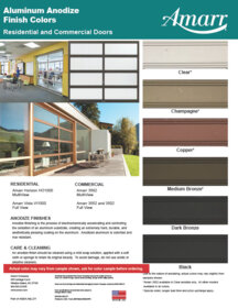 Amarr Anodize Aluminum Colors