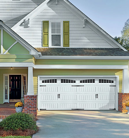 Hillcrest Long Bead Board True White Garage Door